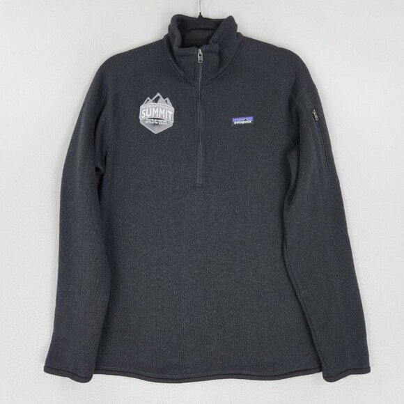 Patagonia Sweater Womens Large Black Half Zip Better Sweater Pullover Jacket - Picture 1 of 11